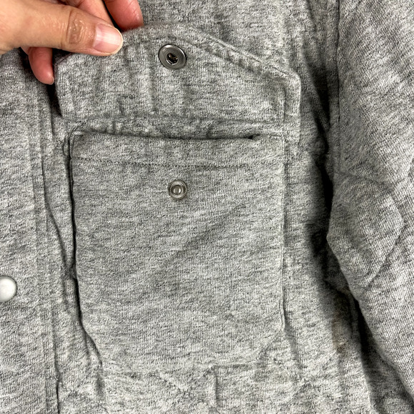 Lucky Brand Quilted Jacket Mens Medium Gray Shacket Full Zip Pocket Casual - Picture 4 of 16